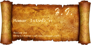 Hamar István névjegykártya